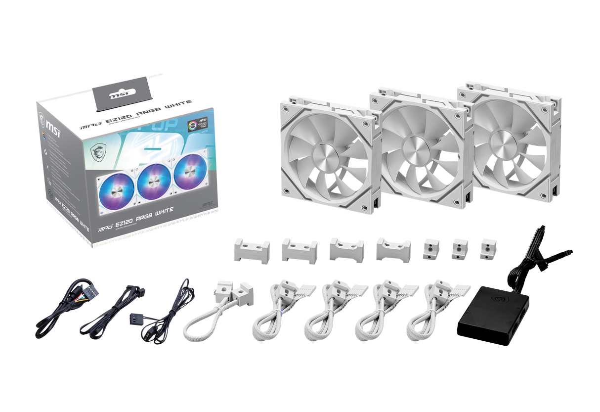 MPG EZ120 ARGB WHITE-3W (hub et câble inclus) - Boutique en ligne officielle de MSI France