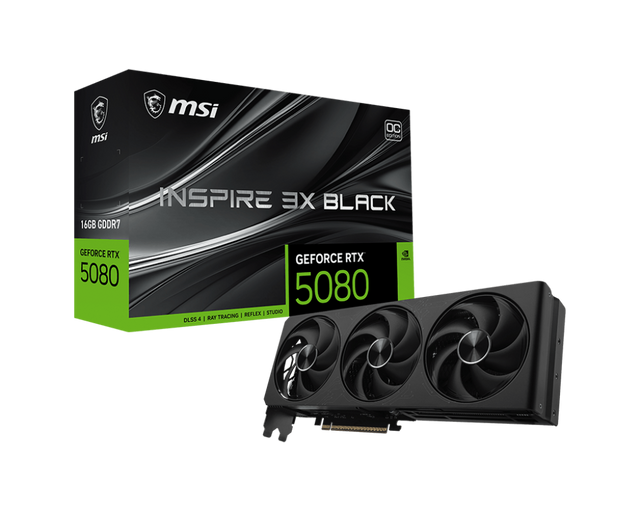 MSI GeForce RTX 5080 16G INSPIRE 3X OC BLACK (BUNDLE) - Boutique en ligne officielle de MSI France