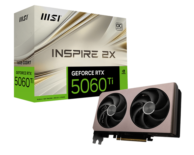 GeForce RTX 5060 Ti 16G INSPIRE 2X OC - Boutique en ligne officielle de MSI France