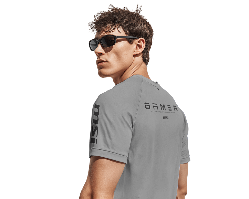 MSI T-shirt raglan respirant Série Gamer gris clair - Boutique en ligne officielle de MSI France