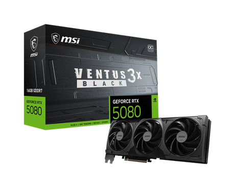 MSI GeForce RTX 5080 16G VENTUS 3X OC BLACK - Boutique en ligne officielle de MSI France