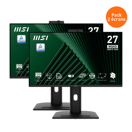 Pack de 2 Écrans PC bureautique | PRO MP275QPDG - Boutique en ligne officielle de MSI France