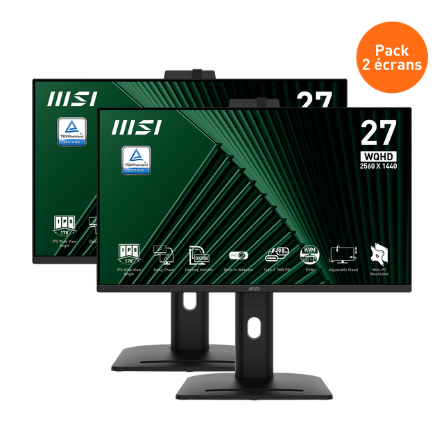Pack de 2 Écrans PC bureautique | PRO MP275QPDG - Boutique en ligne officielle de MSI France